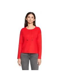 Strickpullover Betty Barclay "Damen mit Seitenschlitzen", Damen, Gr. 48, high risk rot, Strick, Obermaterial: 55% Viskose, 30% Polyester, 15% Polyamid, gerade normal, Rundhals, Pullover Strickpullover