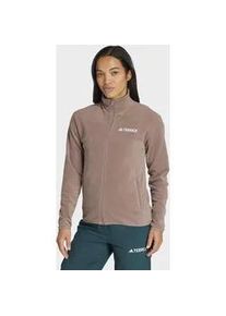 Fleecejacke Adidas TERREX "W MT ESS FZ FL", Damen, Gr. L, trabrn, Obermaterial: 100% Polyester, normal, Jacken Fleecejacke
