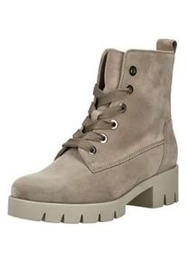 Schn&uuml;rstiefelette Gabor "Gabor Stiefelette Veloursleder", Damen, Gr. 38, kiesel, Veloursleder, Schuhe Schn&uuml;rstiefelette