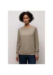 Strickpullover Street One, Damen, Gr. 42, mocha glow meliert, Web;Feinstrick;Grobstrick, 37% Baumwolle, 34% Polyacryl, 26% Polyester, 3% Elasthan, unifarben, regular fit normal, U-Boot-Ausschnitt, B&uuml;ndchen, Pullover Strickpullover, mit Materialmix