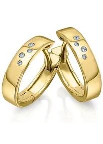 Paar Creolen ONE ELEMENT "0.04 ct Diamant Brillant Ohrringe Creolen aus 585 Gelbgold", gold, Ohrringe, Damen, Damen, 0,04 mit Diamant, Diamanten Gelbgold 585 Gold, Diamanten, Gelbgold 585, Gold, Fein gearbeitet &ndash; edle Brillanz mit Diamantbesatz