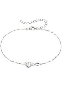 Silberarmband Bruno Banani "Schmuck Geschenk mit Herz und Unendlichkeitsschleife/Infinity", silberfarben, kristallwei&szlig;, kristallwei&szlig;, Armb&auml;nder, Damen, 24cm, Silber 925 (Sterlingsilber), Silberarmband, mit Zirkonia (synth.)