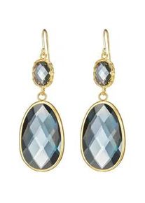 Lulu & Jane Paar Ohrh&auml;nger LULU & JANE "Set: LJ245", gelbgold, blau, Ohrringe, Damen, 60, Messing, Messing