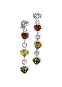 Paar Ohrstecker OSTSEE-SCHMUCK "OSTSEE-SCHMUCK Ohrh&auml;nger Herz Ohrh&auml;nger Herz", wei&szlig;, Ohrringe, Damen, 41 x 6mm, Silber 925 (Sterlingsilber)