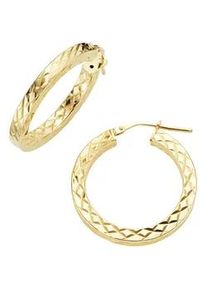 Paar Creolen Firetti "Schmuck Geschenk Silber 925 Ohrschmuck Ohrringe diamantiert", gelbgoldfarben, Ohrringe, Damen, 26mm, Silber 925 (Sterlingsilber)