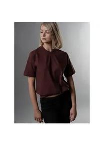 T-Shirt TRIGEMA "TRIGEMA T-Shirt DELUXE Baumwolle", Damen, Gr. 4XL, braun (kastanie), Single Jersey, 100% Baumwolle, Basic, lang, Rundhals, Shirts T-Shirt