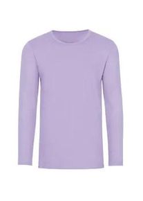 Longsleeve TRIGEMA "TRIGEMA Langarmshirt", Damen, Gr. XXL, lila (flieder), Feinstrick, 95% Baumwolle, 5% Elastan, Basic, lang, Rundhals, Shirts