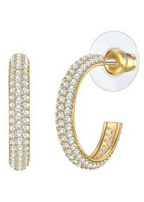 Paar Creolen YOKOAMII "Set: Y517", gelb (gelbgold, wei&szlig;), Ohrringe, Damen, 20,9,mit Zirkonia, Messing, mit Zirkonia