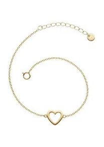 Glanzst&uuml;cke M&uuml;nchen Gliederarmband GLANZST&Uuml;CKE M&Uuml;NCHEN "G843", gelb (gelbgold), Armb&auml;nder, Damen, Silber 925 (Sterlingsilber), Gliederarmband, mit Herz