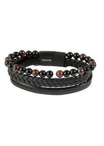 Adelia&acute;s Edelstahlarmband ADELIA ́S "Herren Armband aus Edelstahl mit Onyx" Gr. 21, rot, Armb&auml;nder, Herren, 21, Edelstahl, Edelstahlarmband