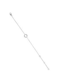 Silberarmband Jobo "Armband mit Kreis-Element", silber 925, Armb&auml;nder, Damen, 18,5cm, Silber 925 (Sterlingsilber), Silberarmband, 925 Silber rhodiniert mit 16 Zirkonia 18,5 cm