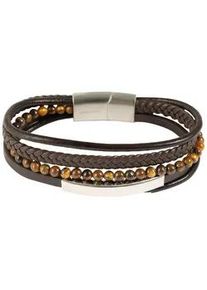 Adelia&acute;s Edelstahlarmband ADELIA ́S "Herren Armband aus Edelstahl mit Tigerauge" Gr. 19, braun, Armb&auml;nder, Herren, 19, Edelstahl, Edelstahlarmband