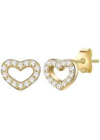 Glanzst&uuml;cke M&uuml;nchen Paar Ohrstecker GLANZST&Uuml;CKE M&Uuml;NCHEN "Set: GSM231", gelb (gelbgold, wei&szlig;), Ohrringe, Damen, 5,6,mit Steinen, Silber 925 (Sterlingsilber), aus Sterling Silber