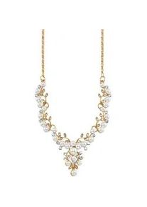 Collier Firetti "Schmuck Geschenk Collier Beautiful Pearl", gelbgoldfarben, wei&szlig;, Halsketten, Damen, Metall, L: 47, Collier, mit Glasstein - mit Glasperle