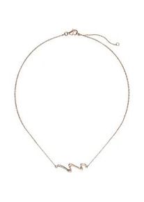 Kette mit Anh&auml;nger Jobo "Welle", ros&eacute;goldfarben, Halsketten, Damen, Silber 925 (Sterlingsilber), L: 45, 925 Silber ros&eacute;gold vergoldet mit Zirkonia 45 cm