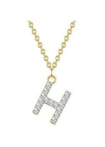 Glanzst&uuml;cke M&uuml;nchen Kette mit Anh&auml;nger GLANZST&Uuml;CKE M&Uuml;NCHEN "GSM1937", gelbgold, Halsketten, Damen, 40,0cm Basiskette + 5,0cm Verl&auml;ngerung,mit Zirkonia, Silber 925 (Sterlingsilber), mit Buchstaben-Anh&auml;nger