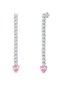 Glanzst&uuml;cke M&uuml;nchen Paar Ohrh&auml;nger GLANZST&Uuml;CKE M&Uuml;NCHEN "Set: GSM2169", silber, wei&szlig;, Ohrringe, Damen, 45,4mm,mit Zirkonia, Silber 925 (Sterlingsilber), aus Sterling Silber