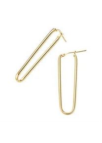 Paar Creolen Firetti "Schmuck Geschenk Silber 925 Ohrschmuck Ohrringe l&auml;nglich oval", gelbgoldfarben, Ohrringe, Damen, Silber 925 (Sterlingsilber)