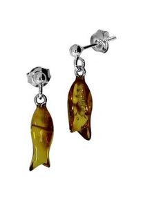 Paar Ohrh&auml;nger OSTSEE-SCHMUCK "OSTSEE-SCHMUCK Ohrh&auml;nger Fisch Ohrh&auml;nger Fisch", wei&szlig;, Ohrringe, Damen, 25 x 6mm, Silber 925 (Sterlingsilber)