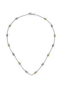 Kette ohne Anh&auml;nger Jobo "mit Zwischenelementen in Bicolor-Optik", silber 925, Halsketten, Damen, Silber 925 (Sterlingsilber), L: 45, 925 Silber bicolor vergoldet 45 cm