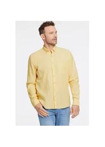 JACK'S INN 54 Leinenhemd JACK&rsquo;S "Leinenhemd Regular Fit", Damen, Gr. XL, Normalgr&ouml;&szlig;en, lt gelb, Obermaterial: 55% Leinen, 45% Baumwolle, Hemden