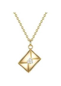 Glanzst&uuml;cke M&uuml;nchen Kette mit Anh&auml;nger GLANZST&Uuml;CKE M&Uuml;NCHEN "GSM533", gelbgold, Halsketten, Damen, 45,0cm Basiskette + 5,0cm Verl&auml;ngerung,mit Zirkonia, Silber 925 (Sterlingsilber), aus Sterling Silber