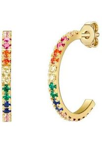 Paar Creolen EASTSIDE "Set: SC258", gelb (gelbgold, rosa), Ohrringe, Damen, 22,3,mit Zirkonia, Edelstahl, aus Edelstahl