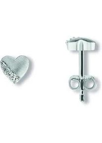 Paar Ohrh&auml;nger ONE ELEMENT "Zirkonia Herz Ohrringe Ohrstecker aus 925 Silber", silber, Ohrringe, Damen, Damen, Silber 925 (Sterlingsilber), Herz mit Bedeutung &ndash; eine feine Geschenkidee f&uuml;r viele Anl&auml;sse