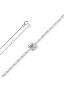 Silberkette ONE ELEMENT "Zirkonia Halskette aus 925 Silber 45 cm", silber, Halsketten, Damen, Silber 925 (Sterlingsilber), Silberkette, Zartes Emblem &ndash; unaufdringlich und dennoch ausdrucksstark