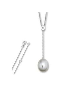 Silberkette ONE ELEMENT "Zirkonia Anker Halskette aus 925 Silber 45 cm", silber, Halsketten, Damen, Perlen Silber 925 (Sterlingsilber), Perlen, Silber 925 (Sterlingsilber), Silberkette, Fein gefertigt &ndash; ein Zeichen mit besonderer Bedeutung