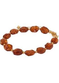 Armband Firetti "Schmuck Geschenk Edelstahl Armschmuck Armkette", gelbgoldfarben, cognac, cognac, Armb&auml;nder, Damen, 25cm, Edelstahl Textil, Edelstahl, Textil, Armband, Made in Germany - mit Bernstein