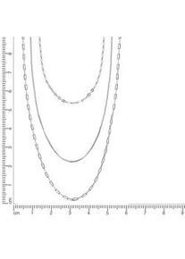 Collierkettchen Celesta, wei&szlig;, Halsketten, Damen, 43cm, Silber 925 (Sterlingsilber), L: 38, gl&auml;nzend