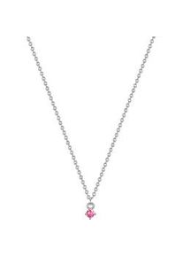 Glanzst&uuml;cke M&uuml;nchen Kette mit Anh&auml;nger GLANZST&Uuml;CKE M&Uuml;NCHEN "GSM2024", silber, Halsketten, Damen, 40,0cm Basiskette + 5,0cm Verl&auml;ngerung,mit Stein, Silber 925 (Sterlingsilber), Motiv Herz