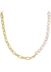 Gliederkette YOKOAMII "Y514", wei&szlig;, Halsketten, Damen, 47,5cm, Gliederkette, mit S&uuml;&szlig;wasser-Zuchtperle