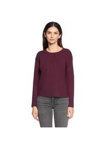 Strickpullover Betty Barclay "Damen mit Seitenschlitzen", Damen, Gr. 44, schwarz aubergine, Strick, Obermaterial: 55% Viskose, 30% Polyester, 15% Polyamid, gerade normal, Rundhals, Pullover Strickpullover