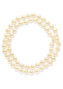 Lulu & Jane Perlenkette LULU & JANE "AV133", apricot, Halsketten, Damen, 80,0cm, Perlen, Perlenkette