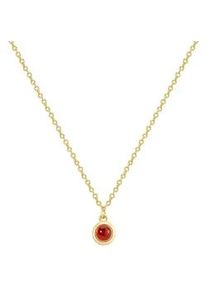 Glanzst&uuml;cke M&uuml;nchen Kette mit Anh&auml;nger GLANZST&Uuml;CKE M&Uuml;NCHEN "AV270", gelbgold, Halsketten, Damen, 40,0cm Basiskette + 5,0cm Verl&auml;ngerung,mit Steinen, Silber 925 (Sterlingsilber), mit Granat