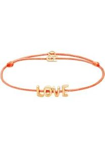 Armband ECHTZEIT "Schmuck Geschenk Edelstahl-Nylon-Armband Love Letters", gelbgoldfarben, orange, Armb&auml;nder, Damen, 21cm, Edelstahl Nylon, Edelstahl, Nylon, Armband