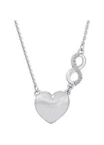 Silberkette ONE ELEMENT "Zirkonia Herz Halskette aus 925 Silber 45 cm", silber, Halsketten, Damen, Silber 925 (Sterlingsilber), Silberkette, Herzanh&auml;nger &ndash; Ausdruck von Liebe, perfekt zum Verschenken