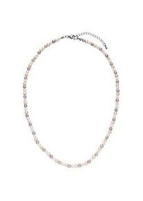Kette ohne Anh&auml;nger Jobo "Perlenkette mehrfarbig", mehrfarbig, Halsketten, Damen, Messing, L: 50, Muschelkern Perlen 4 mm 50 cm