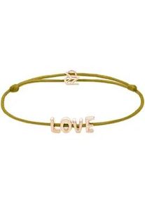 Armband ECHTZEIT "Schmuck Geschenk Edelstahl-Nylon-Armband Love Letters", ros&eacute;goldfarben, gr&uuml;n, Armb&auml;nder, Damen, 21cm, Edelstahl Nylon, Edelstahl, Nylon, Armband