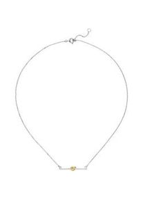 Kette mit Anh&auml;nger Jobo "Goldener Knoten", silber 925, Halsketten, Damen, Silber 925 (Sterlingsilber), L: 45, 925 Silber teilvergoldet 45 cm