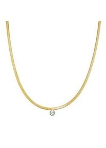 Schlangenkette EASTSIDE "ES462", gelb (gelbgold), Halsketten, Damen, 40,0cm Basiskette + 5,0cm Verl&auml;ngerung,mit Zirkonia, Edelstahl, aus Edelstahl