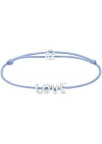 Armband ECHTZEIT "Schmuck Geschenk Edelstahl-Nylon-Armband Love Letters", edelstahlfarben, hellblau, Armb&auml;nder, Damen, 21cm, Edelstahl Nylon, Edelstahl, Nylon, Armband