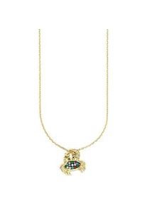 Kette mit Anh&auml;nger Firetti "Silberkette gelbgoldfarben mit Anh&auml;nger im Krabben-Design", gelbgoldfarben, kristallwei&szlig;, rose, rot, lavendel, gelb, blau, gr&uuml;n, Halsketten, Damen, Silber 925 (Sterlingsilber), L: 45 B: 0,6mm, mit Zirkonia (synth.), B:0,6mm