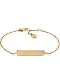 Armband Fossil "Schmuck Geschenk Edelstahl Armschmuck SADIE", gelbgoldfarben, kristallwei&szlig;, kristallwei&szlig;, Armb&auml;nder, Damen, 19cm, Edelstahl, Armband, mit Glasstein