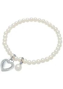 Lulu & Jane Perlenarmband LULU & JANE "LJ315", wei&szlig;, wei&szlig;, Armb&auml;nder, Damen, Messing, Perlenarmband, Messing