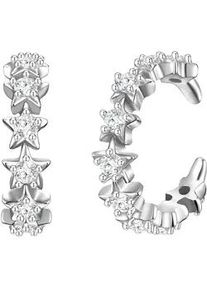 Glanzst&uuml;cke M&uuml;nchen Ohrklemme GLANZST&Uuml;CKE M&Uuml;NCHEN "Set: GSM573", silber, wei&szlig;, Ohrringe, Damen, 11,1,mit Zirkonia, Silber 925 (Sterlingsilber), aus Sterling Silber