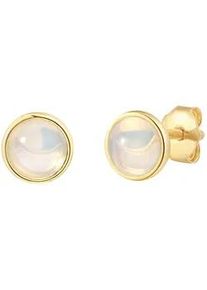 Glanzst&uuml;cke M&uuml;nchen Paar Ohrstecker GLANZST&Uuml;CKE M&Uuml;NCHEN "Set: GSM4001", gelb (gelbgold, wei&szlig;), Ohrringe, Damen, 5,1,mit Stein, Synthetik, mit Mondstein (synth.)