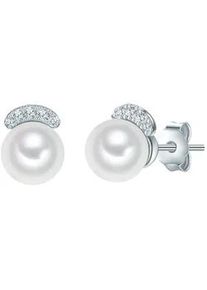 Paar Ohrstecker Valero Pearls "Set: VP949", silber, wei&szlig;, Ohrringe, Damen, 7.5,mit Zirkonia, Silber 925 (Sterlingsilber), aus Sterling Silber